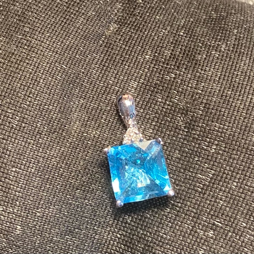 December birthstone- blue topaz pendant